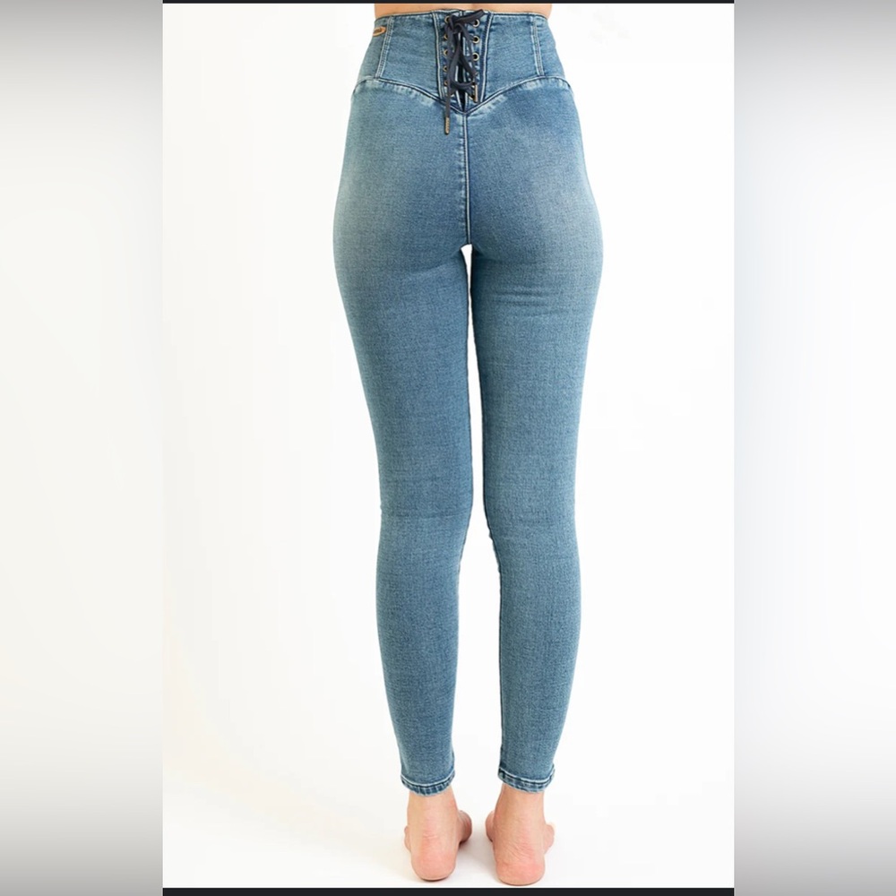 Joyfolie Blue Skinny Jeans High-Waisted Stretch